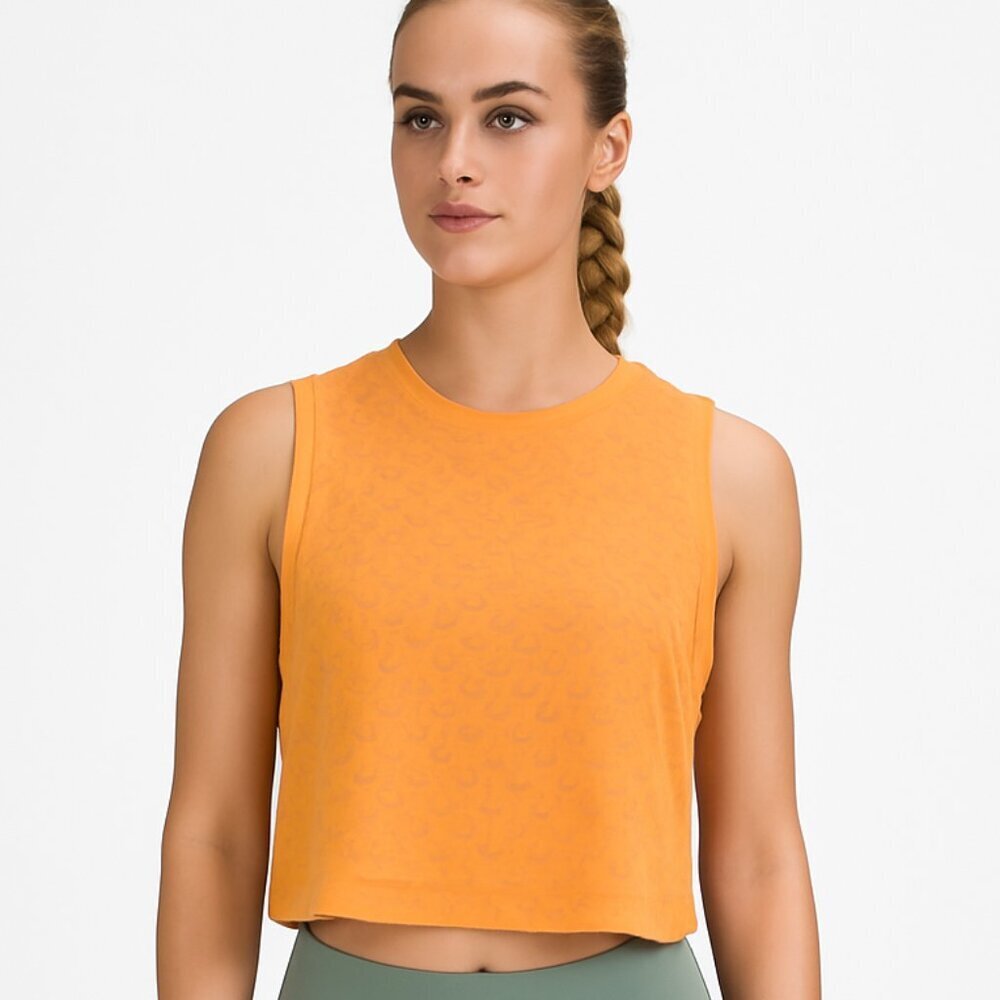 Women's Crop Active Tank Top - All in Motion Orange Size Small